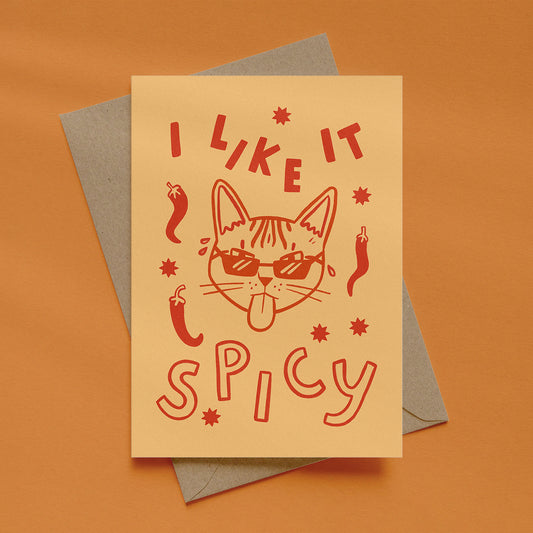 I Like It Spicy Cat Card