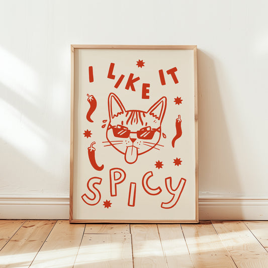 I Like It Spicy Cat Print (unframed)