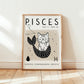 Pisces Cat Zodiac Star Sign Print (unframed)