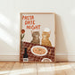 Pasta Date Night Katzenprint (unframed) mit zwei Katzenfiguren und rotem „PASTA DATE NIGHT“-Text