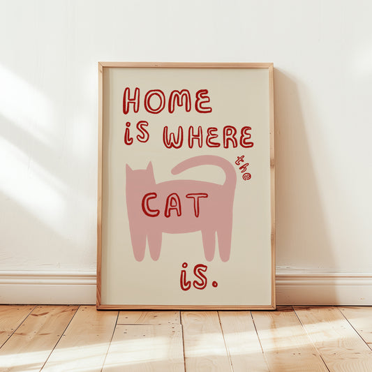 Home Is Where The Cat Is Print (unframed)