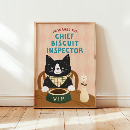 Chief Biscuit Inspector Cat Print (Unframed)