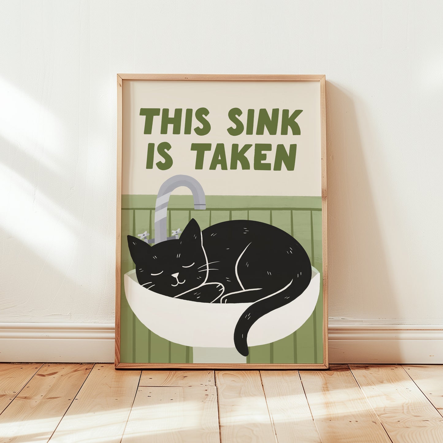 This Sink is Taken Cat Bathroom Print