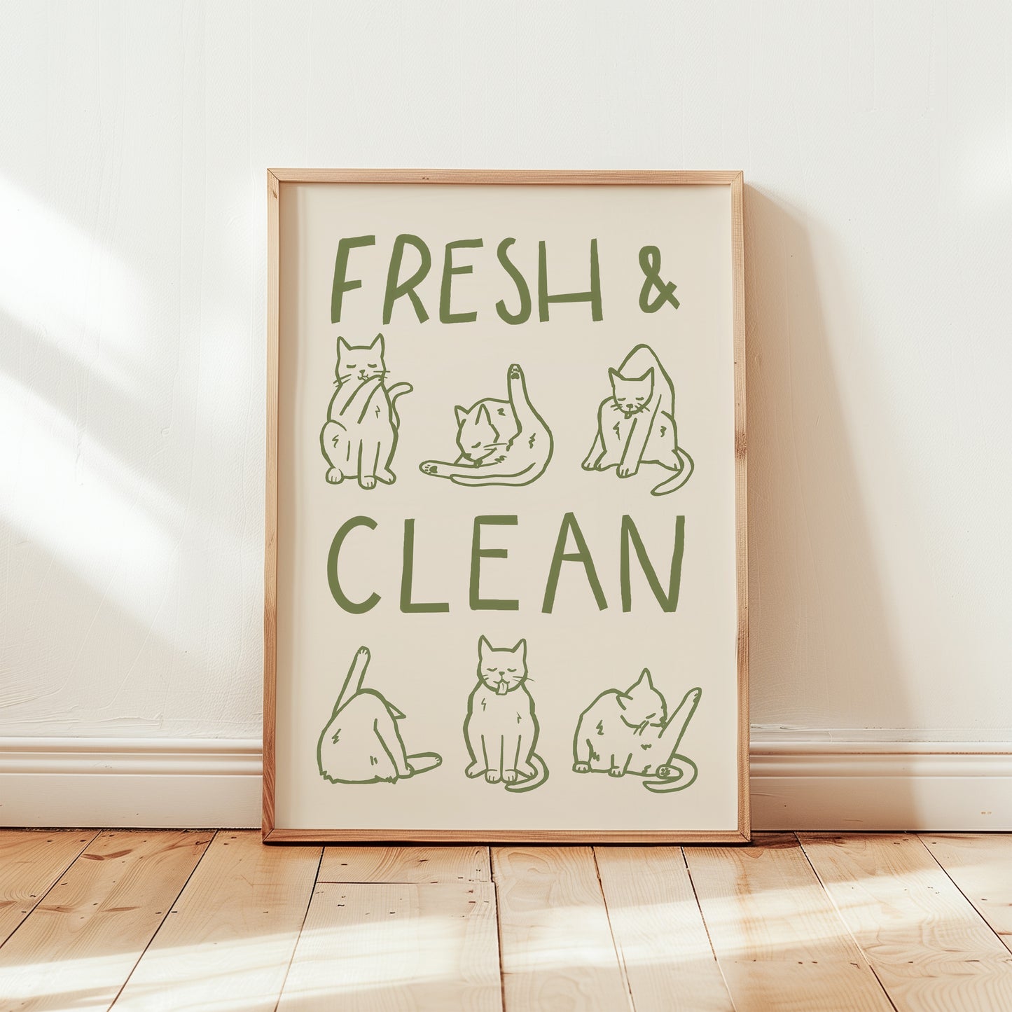 Fresh & Clean Cat Bathroom Print