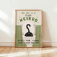 My Cat Is A Little Weirdo, Close The Toilet Lid Cat Bathroom Print (unframed)