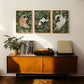 Personalised Cat and Wildflowers Wall Art Print (unframed)