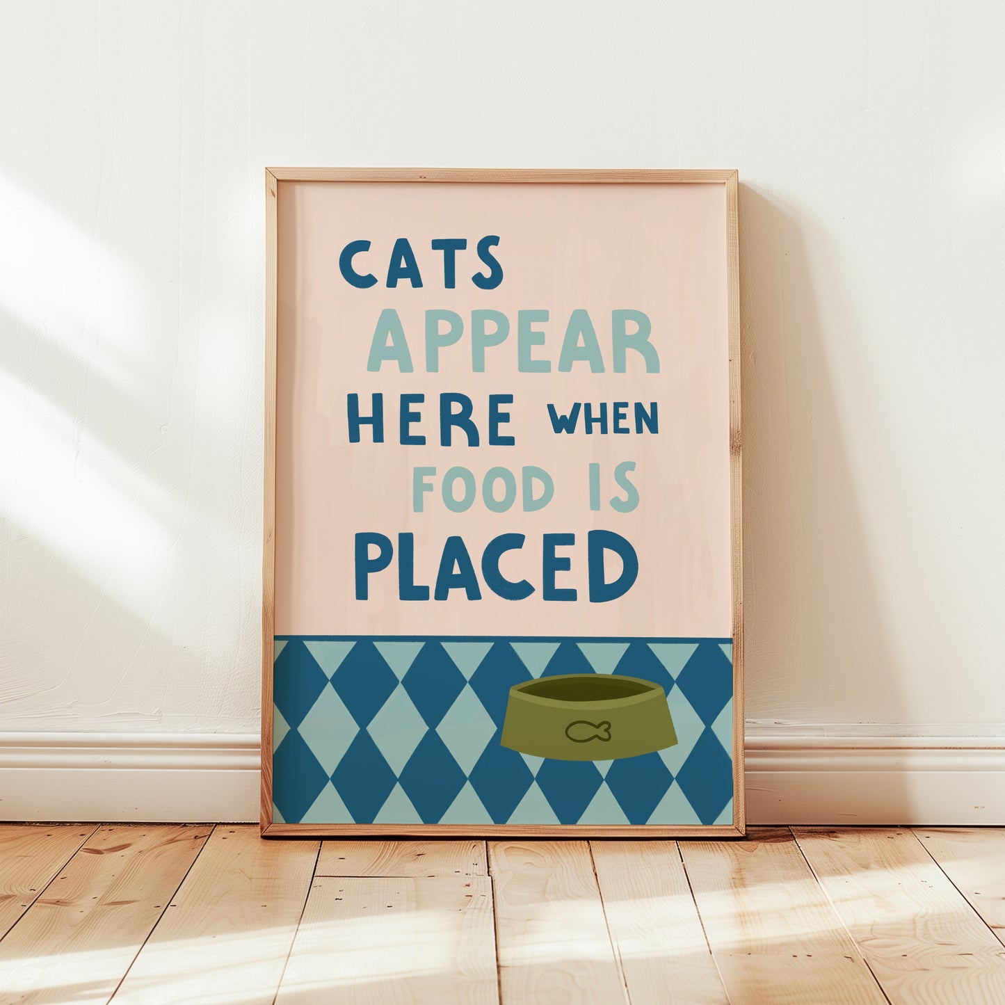 Cats Appears Here When Food Is Placed Print (Unframed)