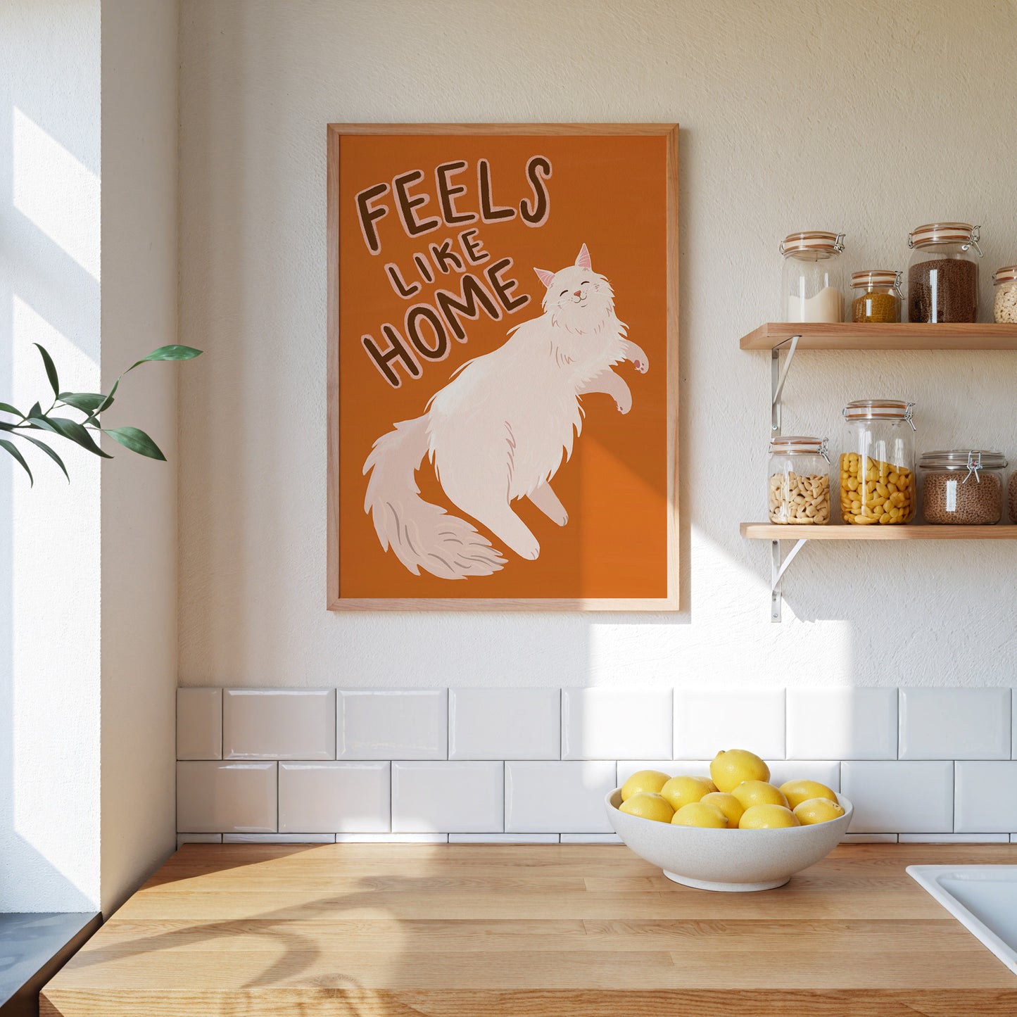 Feels Like Home Cat Art Print (Unframed)