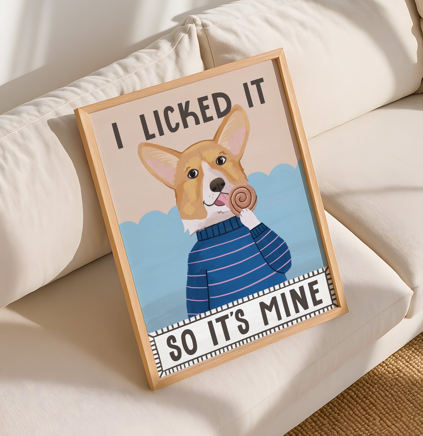 I Licked It So It's Mine Dog Art Print (unframed)