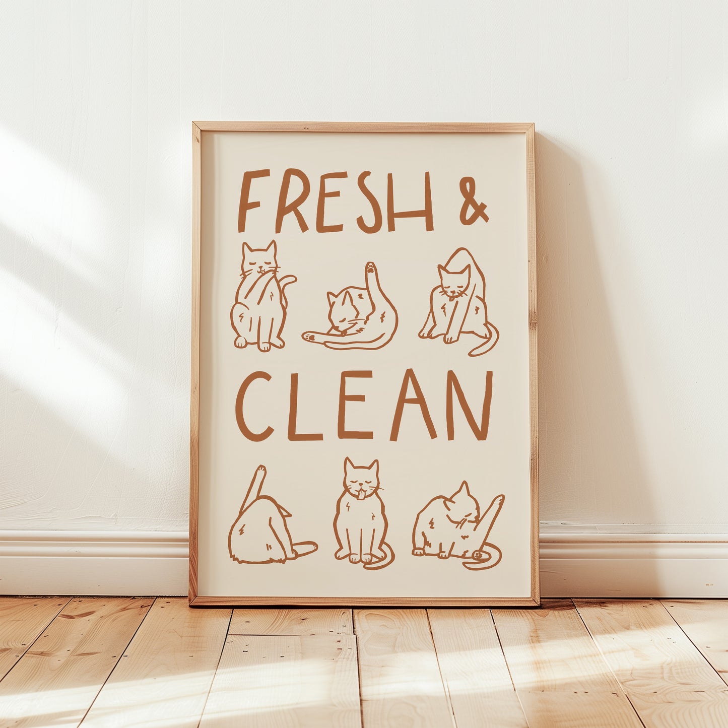 Fresh & Clean Cat Bathroom Print