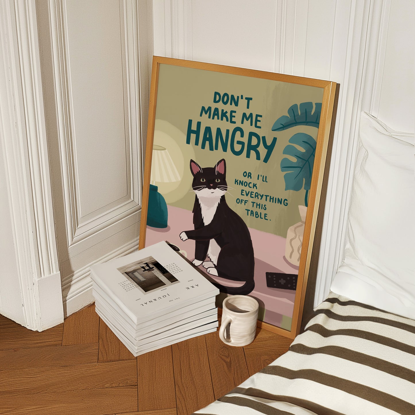 Don't Make Me Hangry Cat Art Print (unframed)