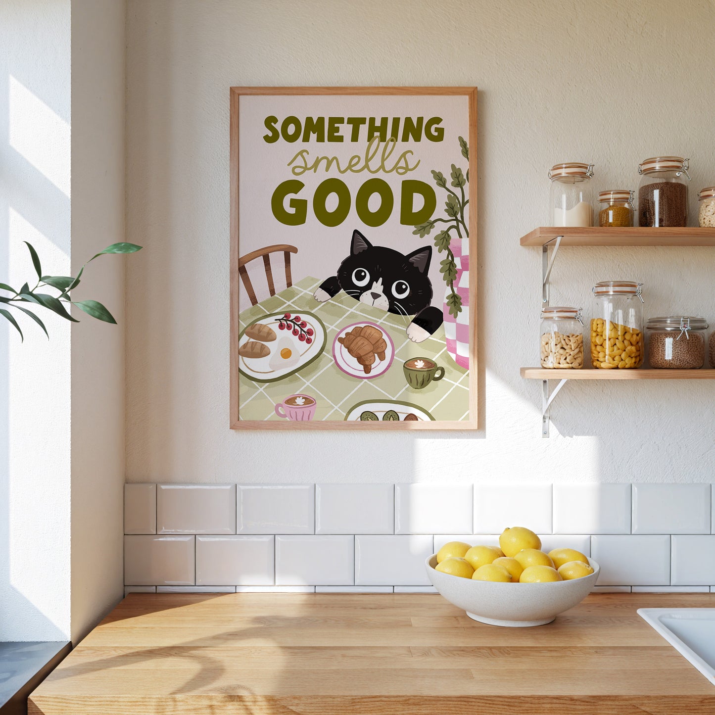 Something Smells Good Kitchen Art Print (unframed)
