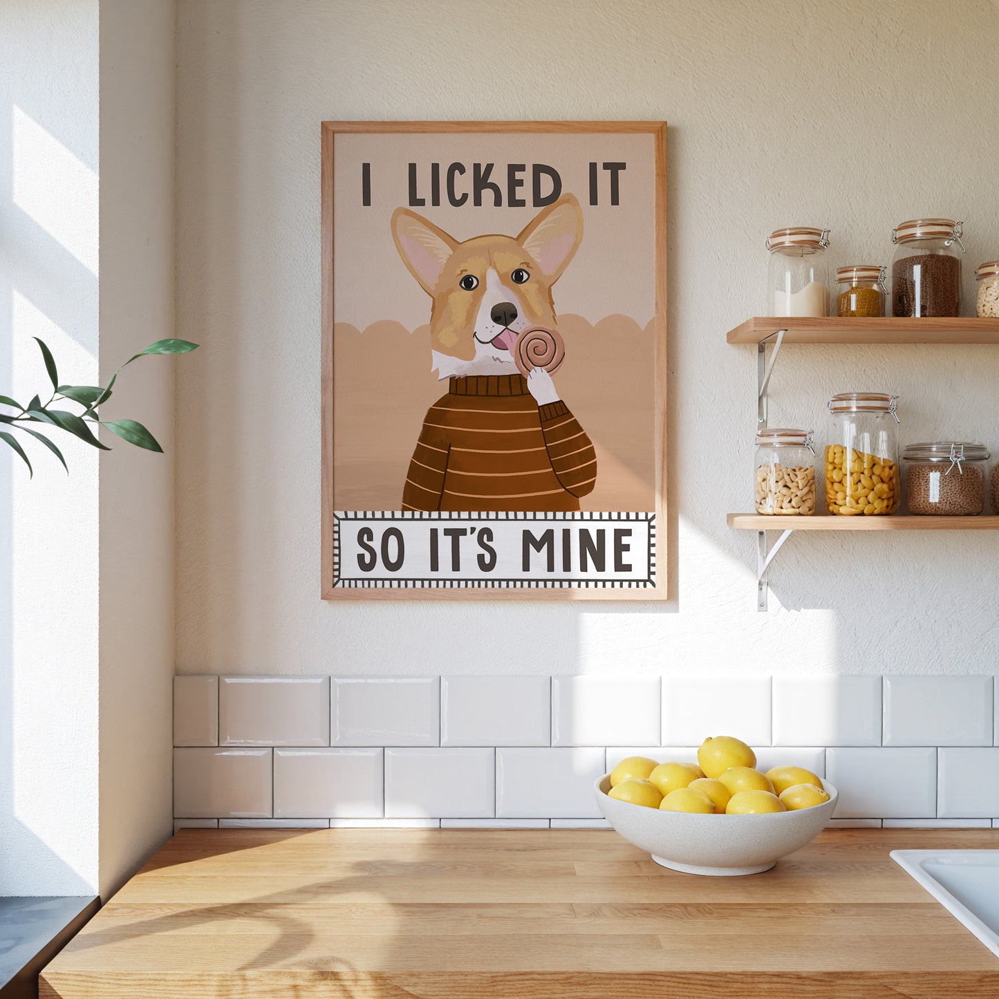 I Licked It So It's Mine Dog Art Print (unframed)