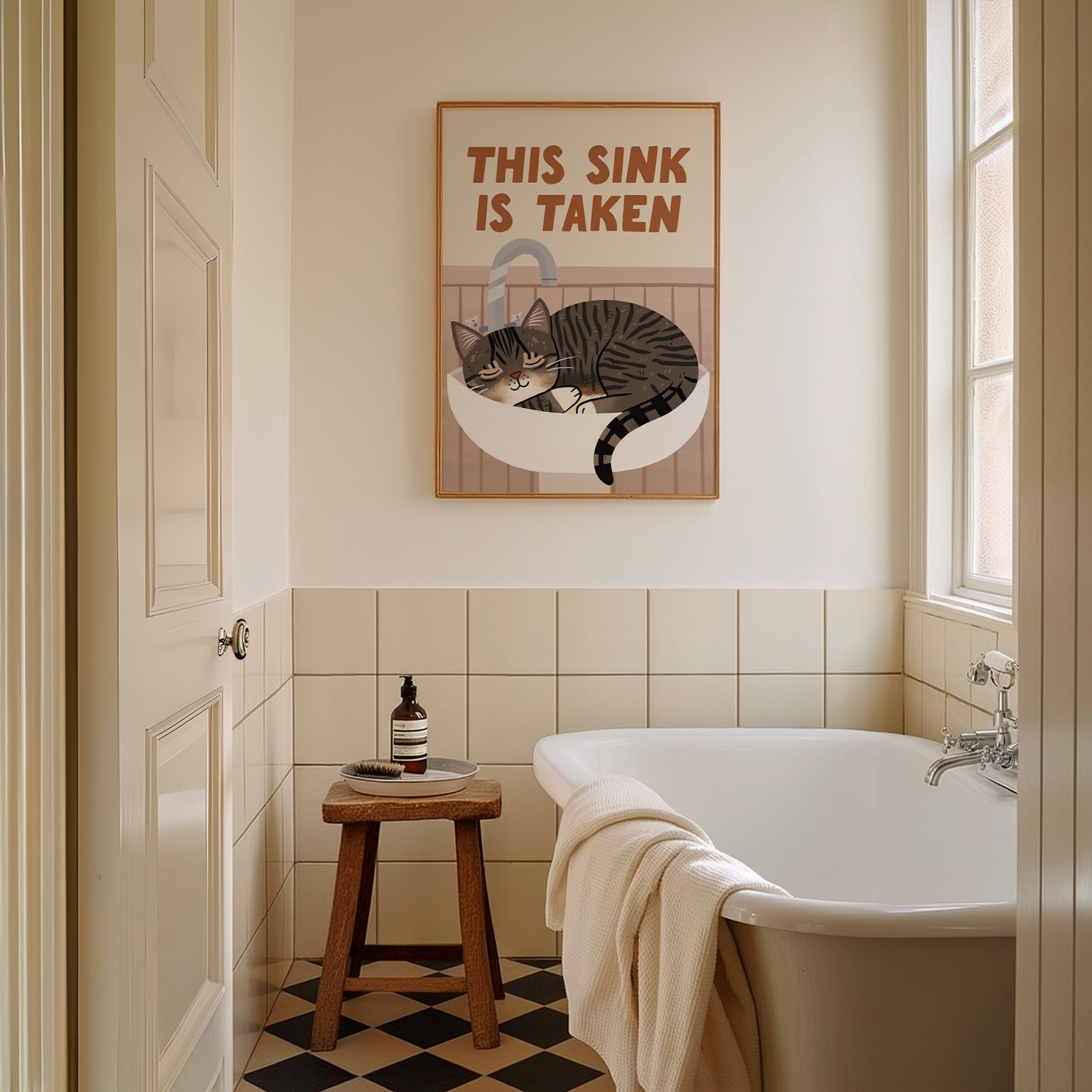 Custom This Sink is Taken Cat Bathroom Print