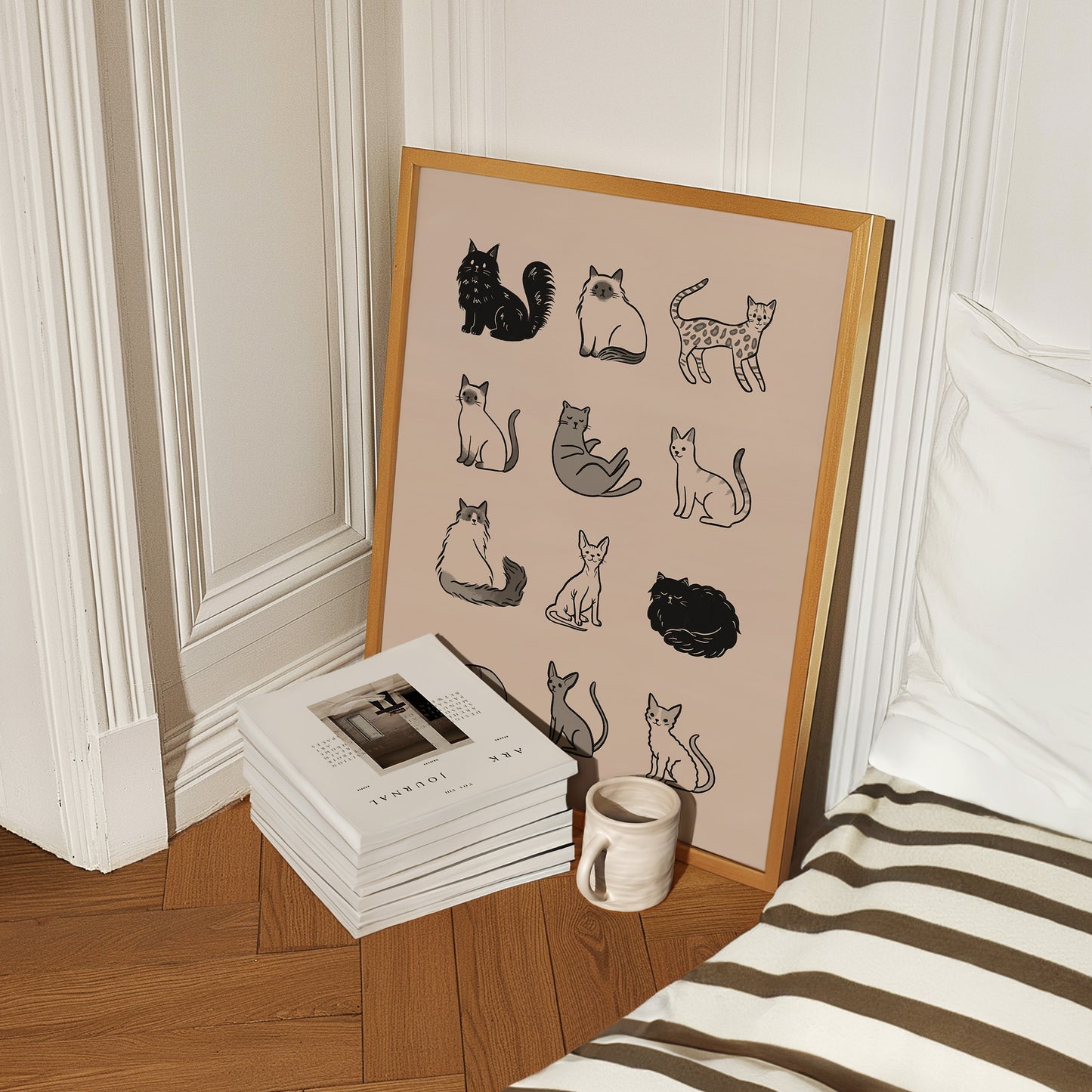 Cat Breeds Collage Art Print (Unframed)