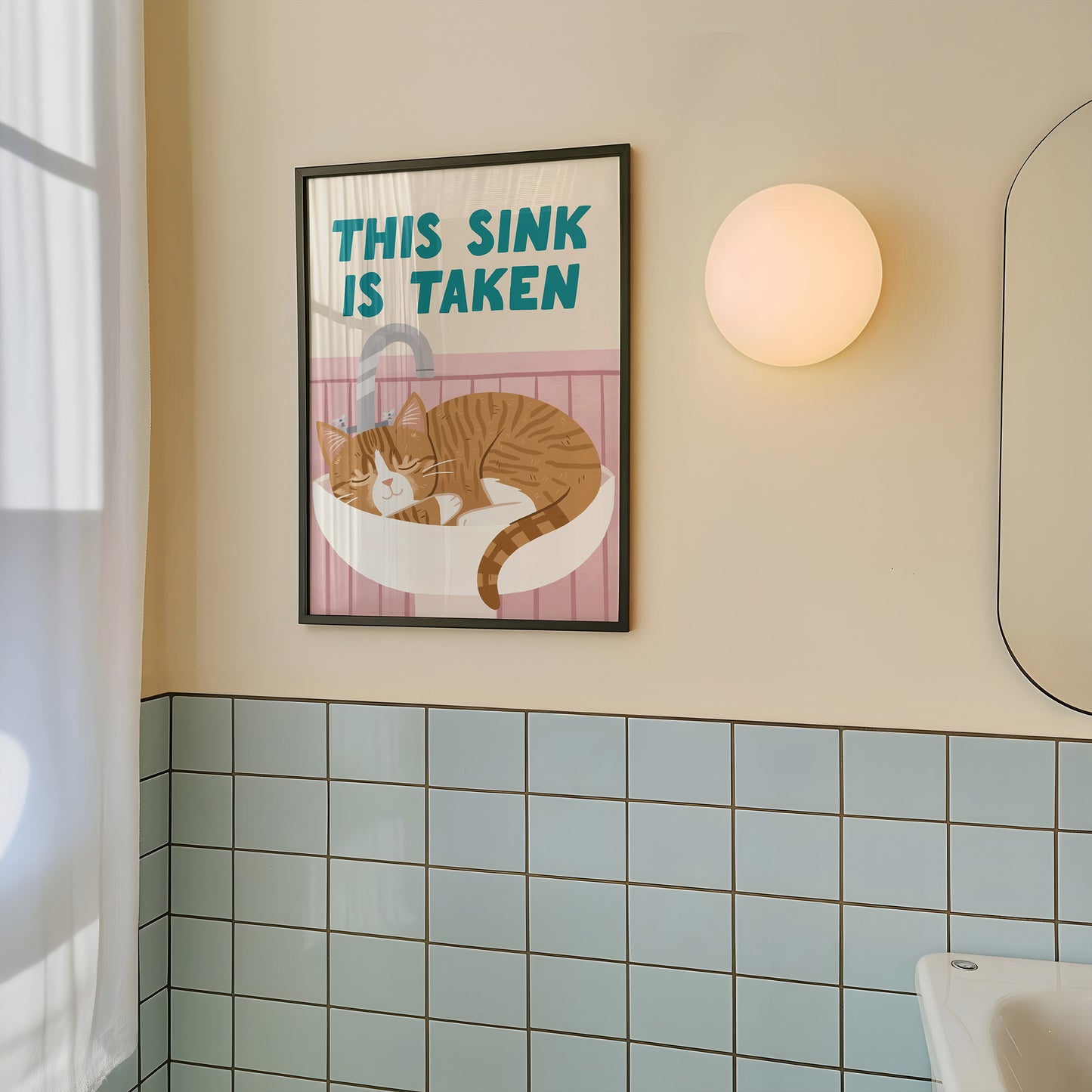 Custom This Sink is Taken Cat Bathroom Print
