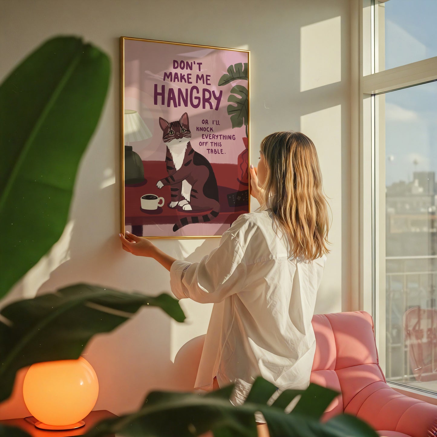 Don't Make Me Hangry Cat Art Print (unframed)