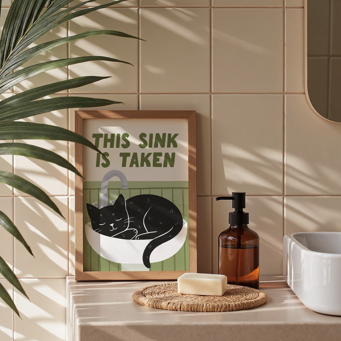 This Sink is Taken Cat Bathroom Print