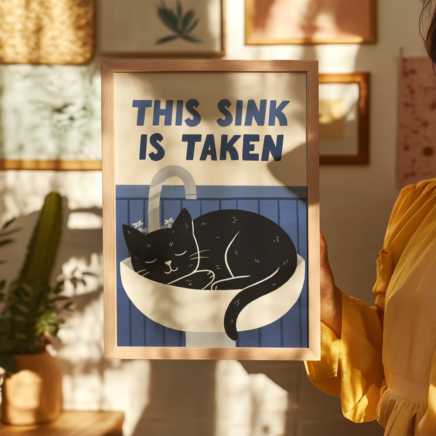 This Sink is Taken Cat Bathroom Print