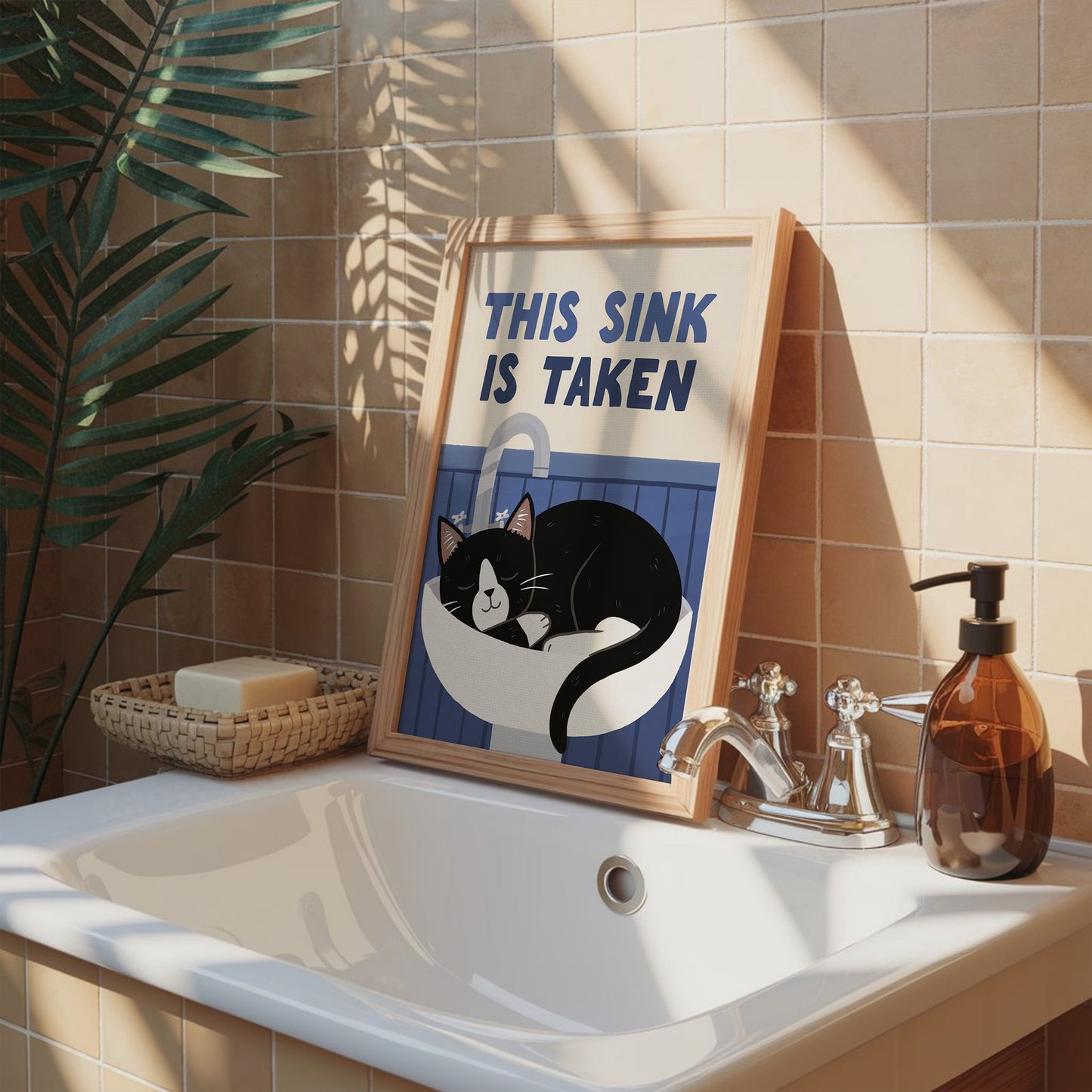 Custom This Sink is Taken Cat Bathroom Print