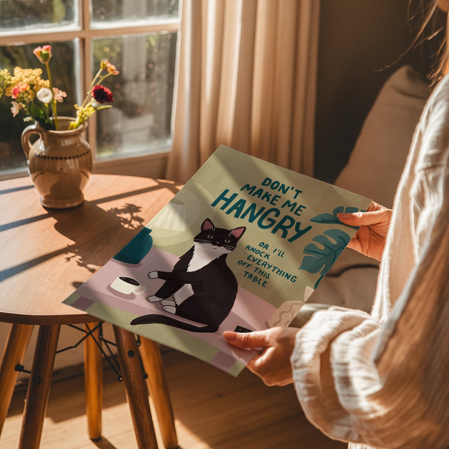 Don't Make Me Hangry Cat Art Print (unframed)