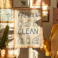 Fresh & Clean Cat Bathroom Print