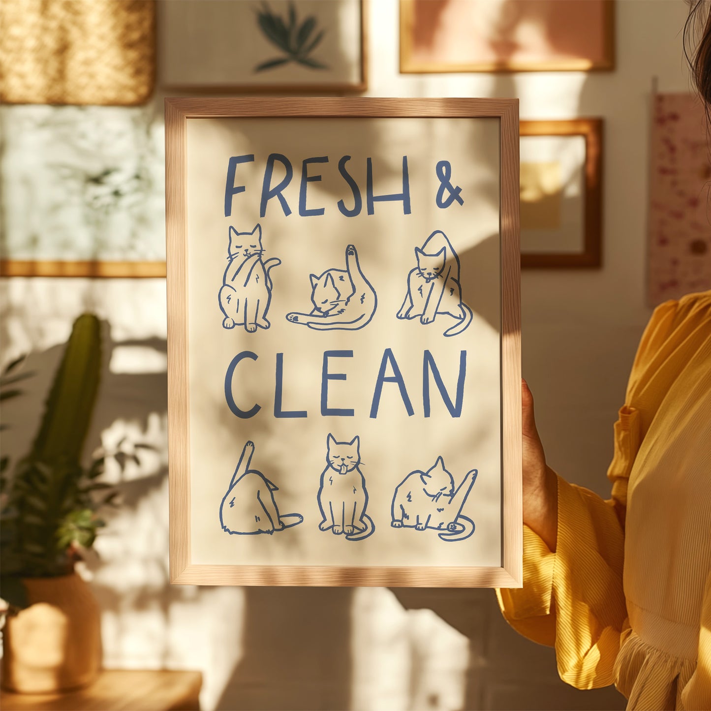 Fresh & Clean Cat Bathroom Print