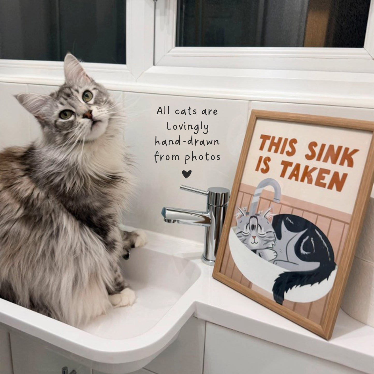Custom This Sink is Taken Cat Bathroom Print