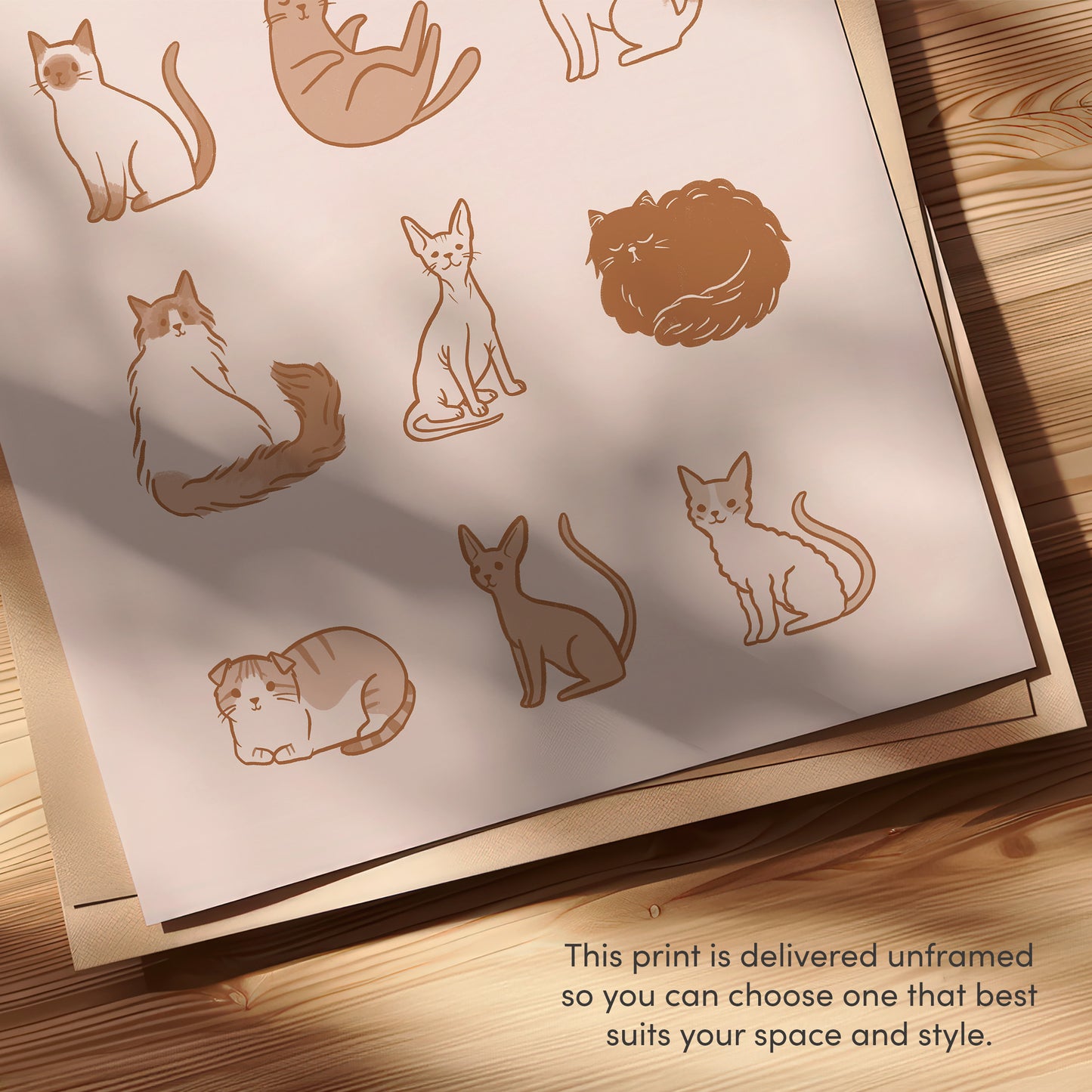 Cat Breeds Collage Art Print (Unframed)