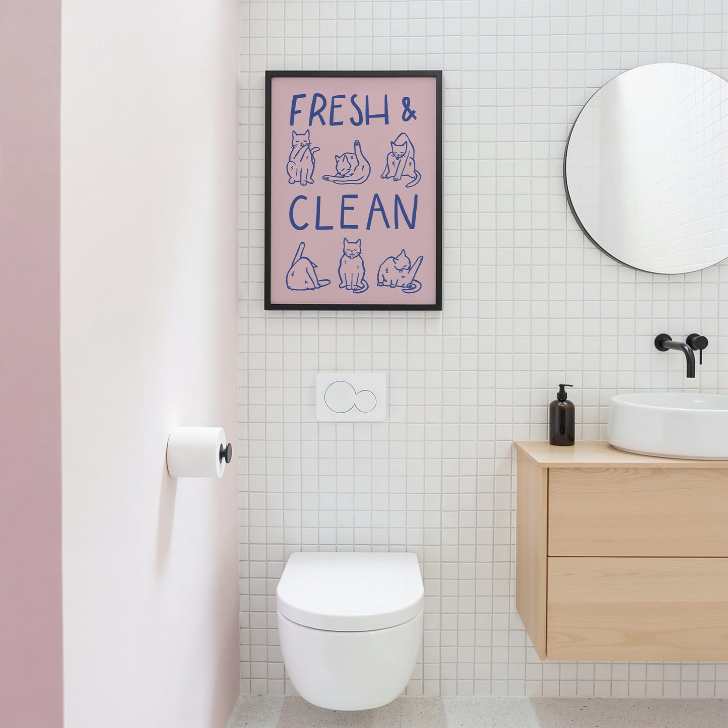 Fresh & Clean Cat Bathroom Print