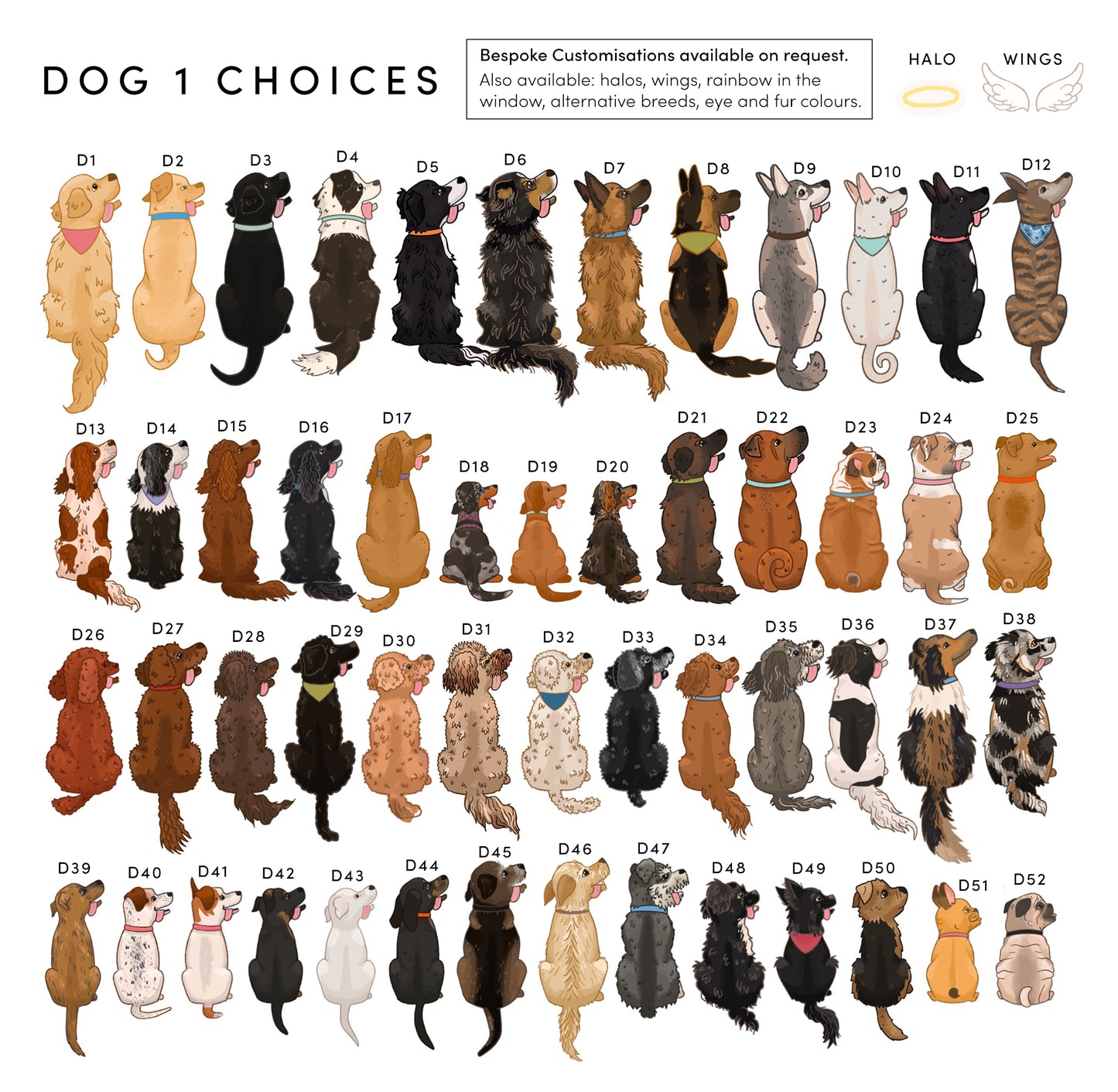 Personalised Dogs in the Countryside Print (unframed)