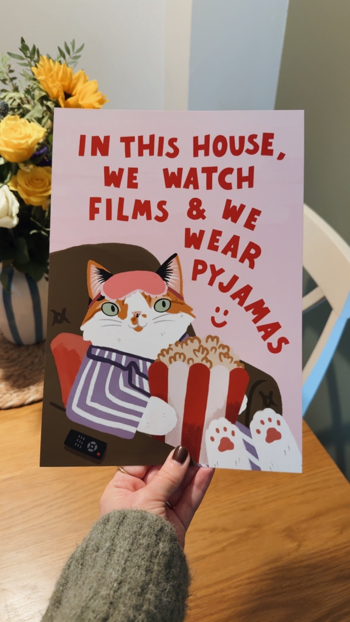 Custom Films and Pyjamas Cat Print (unframed)