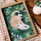 Personalised Cat and Wildflowers Wall Art Print (unframed)