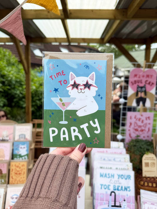 Time To Party Cat Card