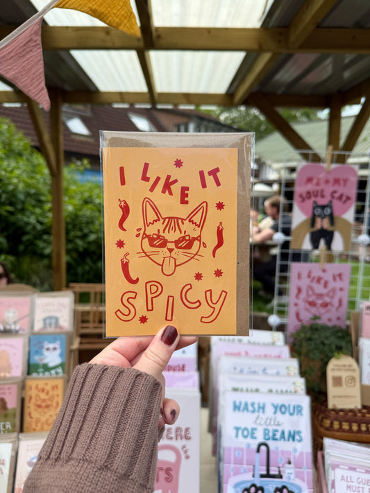 I Like It Spicy Cat Card