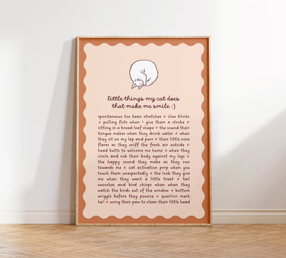 Little Things My Cat Does That Make Me Smile (unframed)