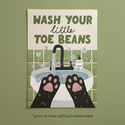 Wash Your Little Toe Beans Print
