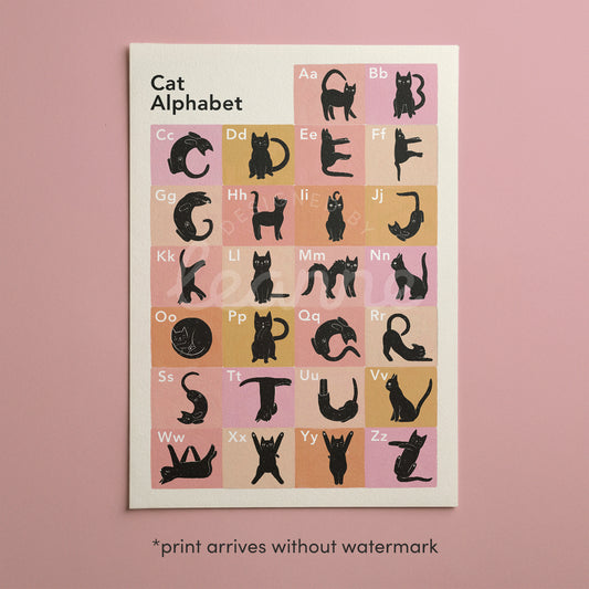 Personalised Cat Alphabet Print