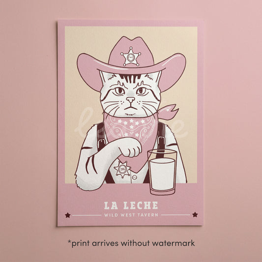 Minimalist Cowboy Sheriff Cat Poster (unframed)