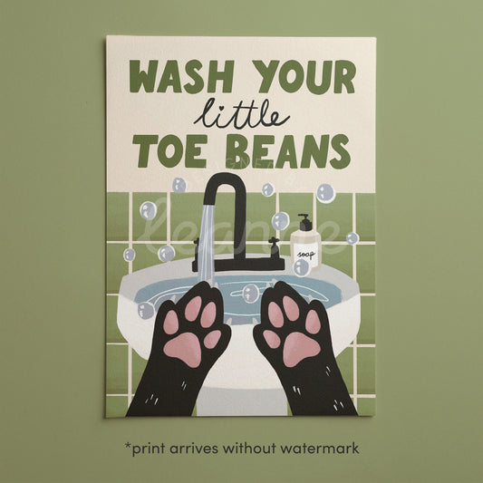 Wash Your Little Toe Beans Dog Print