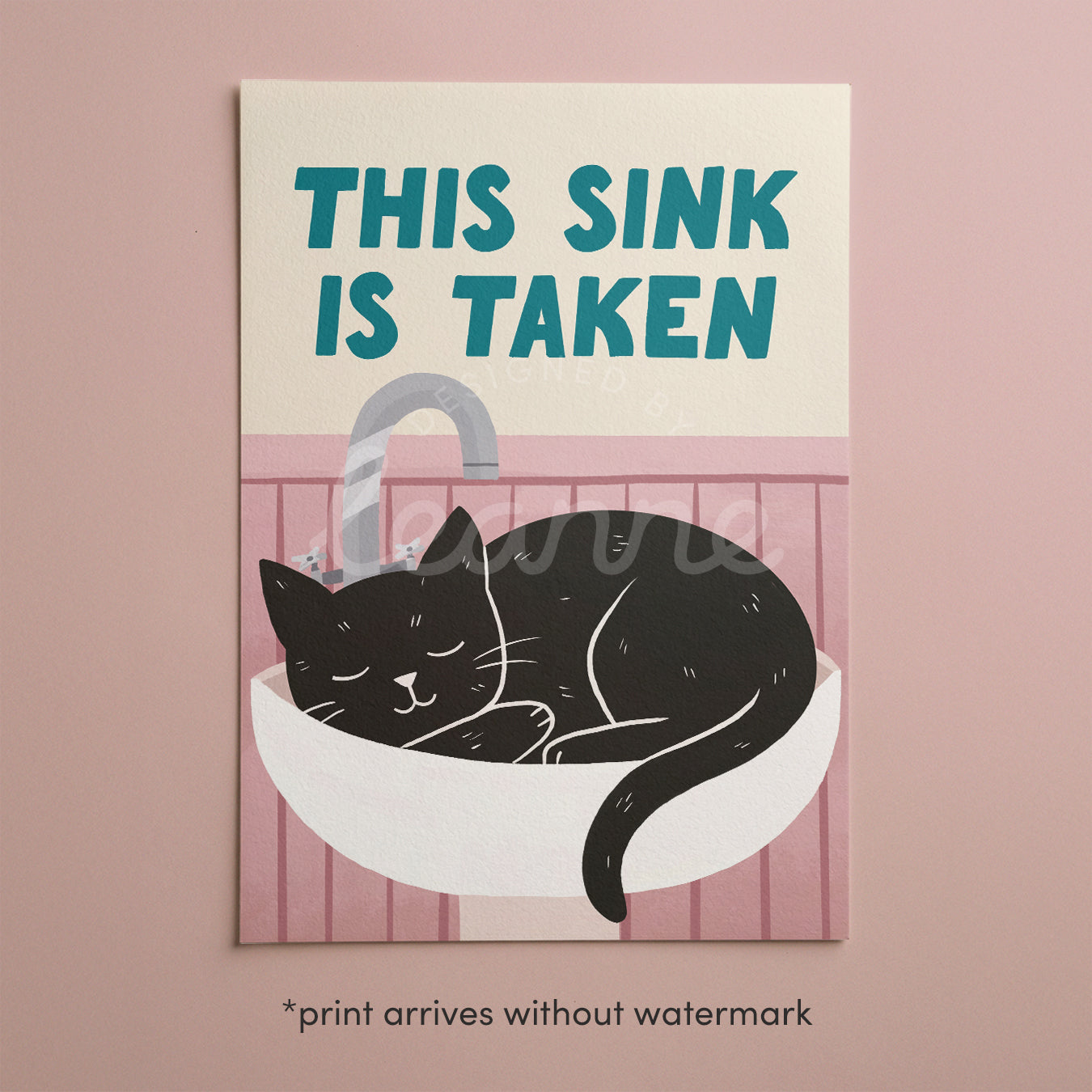 This Sink is Taken Cat Bathroom Print
