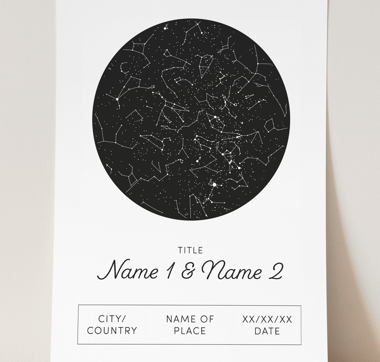 Personalised Star Map Print (unframed)