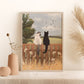 Personalised Cats Sitting on Fence in Countryside Print (unframed)