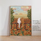 Personalised Cats in Sunflower Field Portrait Print (unframed)