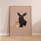 Customised Pet Portrait Print, Hand-illustrated from Photos (unframed)
