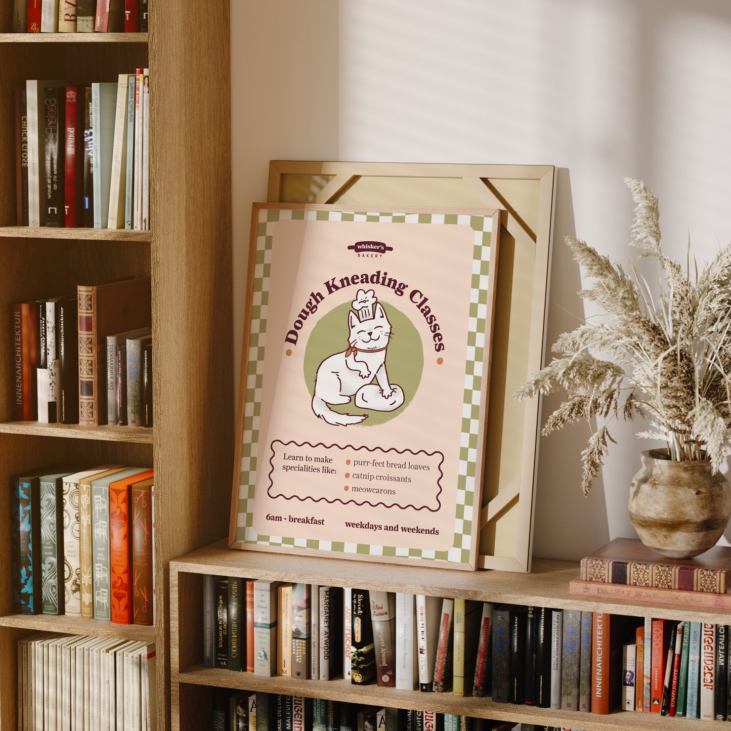 Dough Kneading Classes Cat Poster (unframed)