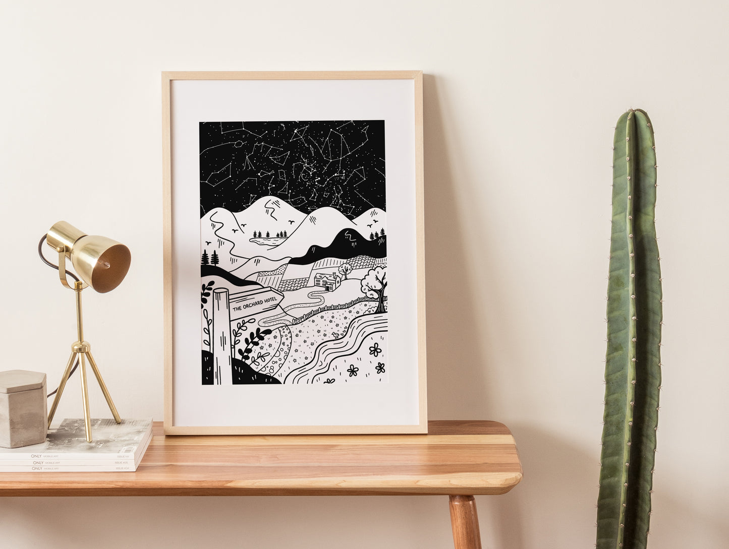 Personalised First Date Star Map Illustrated Print (unframed)