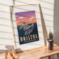 Bristol Illustrated Retro Travel Print (unframed)