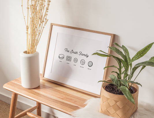 Personalised Family Biscuit Print (unframed)