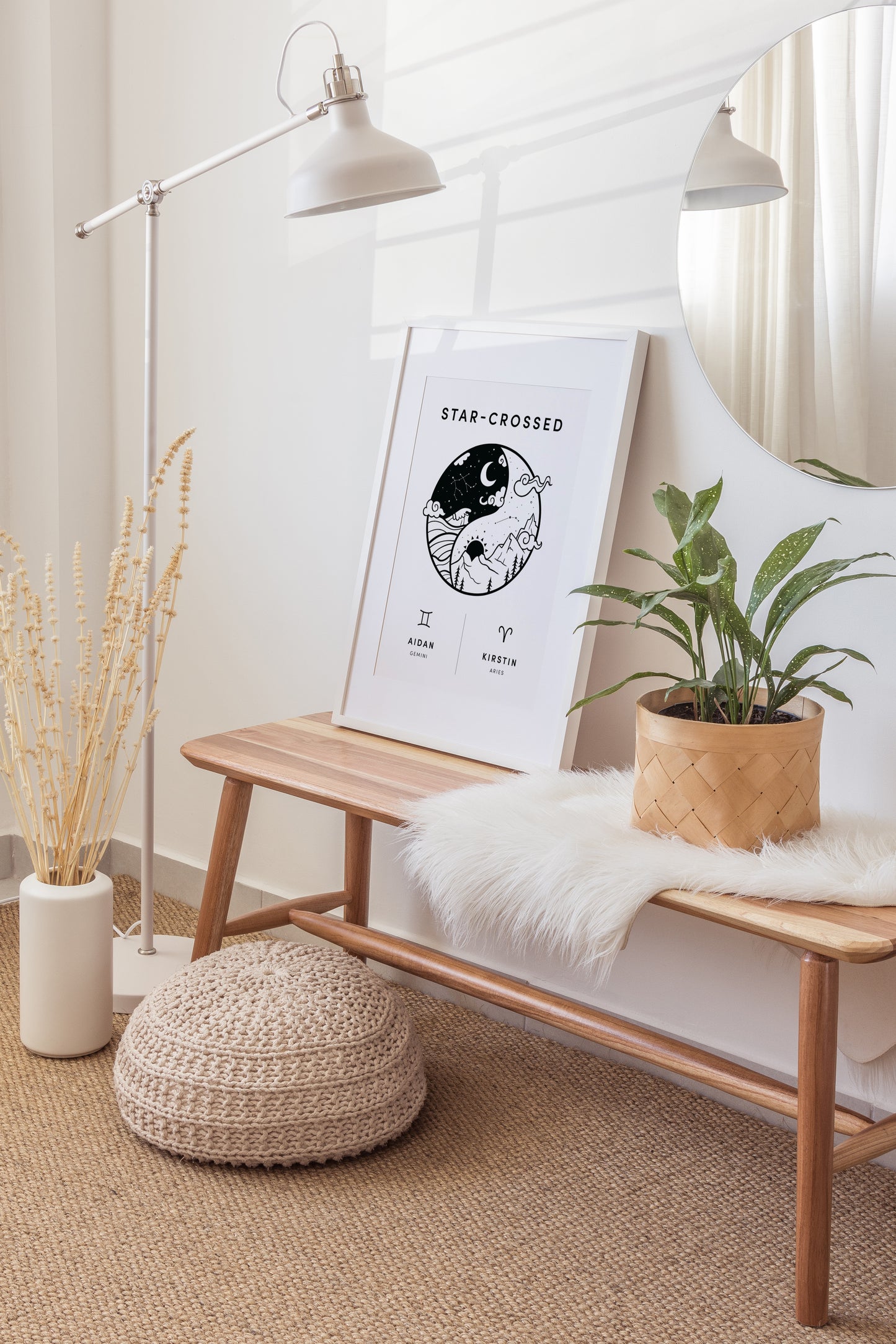 Personalised Zodiac Couple Pairing Print (unframed)